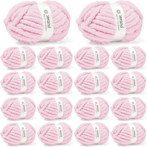 Inhand Classic Red Chunky Chenille Yarn for Hand Knitting,Thick Bulky Mom Blanket Yarn for Crocheting,Soft Fluffy Yarn for Mother’s Day Gifts and Crafts for Women/Grandma,8 Pack (29.5Yds/8.4oz Each) in Kuwait