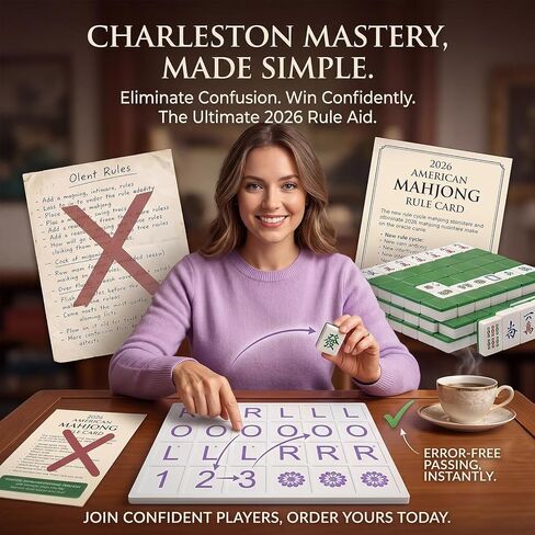 لوحة تدريب Mahjong Solo - مدرب منفرد مطبوع ثلاثي الأبعاد مع دليل RLO Charleston و24 فتحة - مساعد تدريب لتعلم 2026 أنماط بطاقات جديدة، أداة استراتيجية للمبتدئين والمحترفين in Kuwait