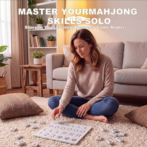 لوحة تدريب Mahjong Solo - مدرب منفرد مطبوع ثلاثي الأبعاد مع دليل RLO Charleston و24 فتحة - مساعد تدريب لتعلم 2026 أنماط بطاقات جديدة، أداة استراتيجية للمبتدئين والمحترفين in Kuwait