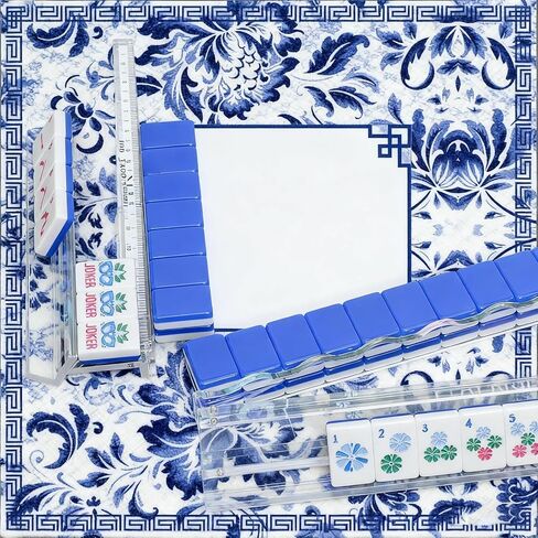 American Mahjong Racks with Pushers, Premium Heavy-Duty Clear Acrylic Tile Holders with Smooth Slide Push Bars, Non-Slip Durable Game Accessory Set for Easy Gameplay, 4-Pack in Kuwait