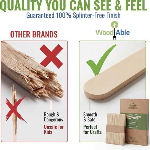 300 Pcs Popsicle Craft Sticks Ice Cream Sticks Natural Wood - Waxing Sticks - Eco Friendly - Pop Sticks for DIY Crafts - Popsicle Craft Sticks 4.5 inch Length Treat Sticks Ice - Made in Chile in Kuwait