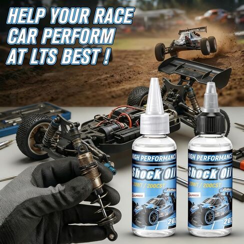 2 Bottles Racing Silicone Shock Oil 20WT 200CST 2OZ, RC Car Shock Oil for Lubricating R/C Radio Controlled Cars and All Types of Vehicles, Electric Car/Truck Option Parts, Does Not Evaporate in Kuwait