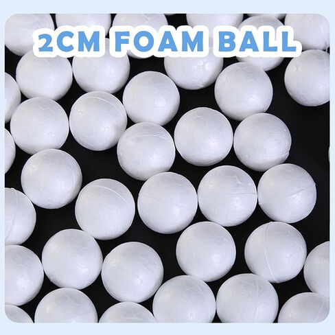 QIDIWIN Craft Foam Balls, White Round Styrofoam Balls for Crafts, DIY Art, Christmas Decor, School Projects & Party Decorations (2cm, 100pcs) in Kuwait