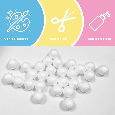 QIDIWIN Craft Foam Balls, White Round Styrofoam Balls for Crafts, DIY Art, Christmas Decor, School Projects & Party Decorations (2cm, 100pcs) in Kuwait