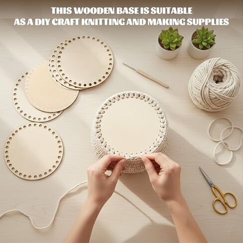 8 Pcs Crochet Basket Base Round Unfinished Wooden Bases for Crochet Baskets Bottom Moses Basket Base for DIY Craft Weaving Baskets Making Supplies Home Decoration 6 Inches in Kuwait