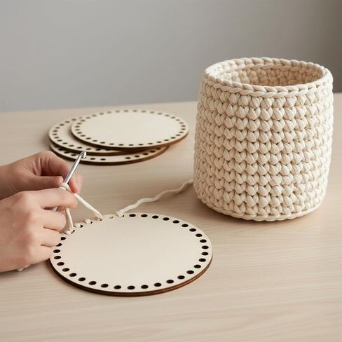 8 Pcs Crochet Basket Base Round Unfinished Wooden Bases for Crochet Baskets Bottom Moses Basket Base for DIY Craft Weaving Baskets Making Supplies Home Decoration 6 Inches in Kuwait