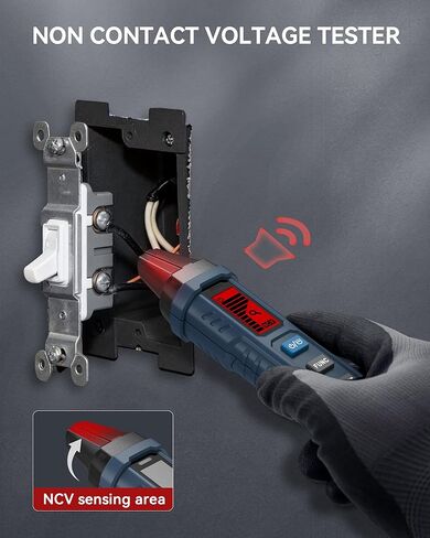 Circuit Breaker Finder with LCD Display, GFCI Outlet Tester, 90-130V Electrical Circuit Tracer Tool with NCV Tset & Flashlight, Includes Carrying Case with Adapter, Alligator Clips -VCT03P in Kuwait