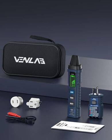 Circuit Breaker Finder with LCD Display, GFCI Outlet Tester, 90-130V Electrical Circuit Tracer Tool with NCV Tset & Flashlight, Includes Carrying Case with Adapter, Alligator Clips -VCT03P in Kuwait