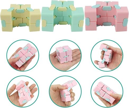 Cubes 3PCS 3PCS Infinite Decompression Toy Matte Finish Hand Toy for Kids and Adults Stress Relief Ideal Office Desk in Kuwait
