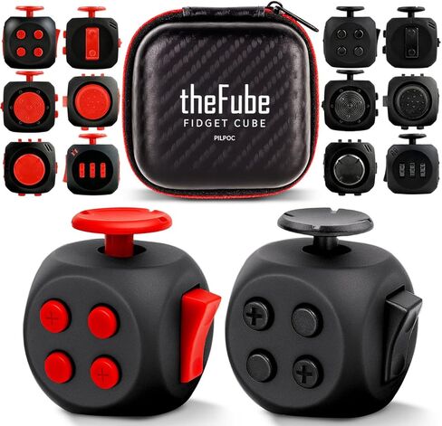 PILPOC theFube Fidget Cubes 2 Pack - Midnight and Midnight/Red 6-Sided Infinity Cubes in Kuwait