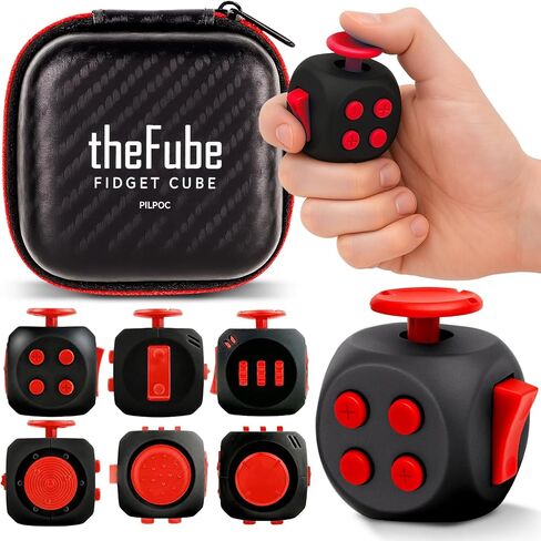 PILPOC theFube Fidget Cubes 2 Pack - Midnight and Midnight/Red 6-Sided Infinity Cubes in Kuwait