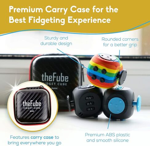 PILPOC theFube Fidget Cubes 2 Pack - Midnight and Midnight/Red 6-Sided Infinity Cubes in Kuwait