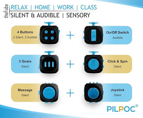 PILPOC theFube Fidget Cubes 2 Pack - Midnight and Midnight/Red 6-Sided Infinity Cubes in Kuwait
