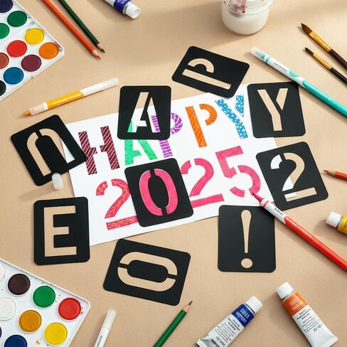 42-Piece Reusable Letter Stencils and Templates for Painting – 3-Inch Plastic Letter Stencils for Wood Signs, Walls, Glass, and Craft Decor in Kuwait