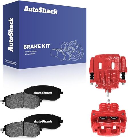 ملاقط فرامل أمامية حمراء من AutoShack ووسادات فرامل سيراميك لسوبارو، فورستر 2011-2018 إمبريزا 2010-2014 أوت باك 2013-2014 XV Crosstrek 2013-2015 Crosstrek 2016-2017 Legacy 2013-2014، AWD H4 2.0L 2.5L in Kuwait