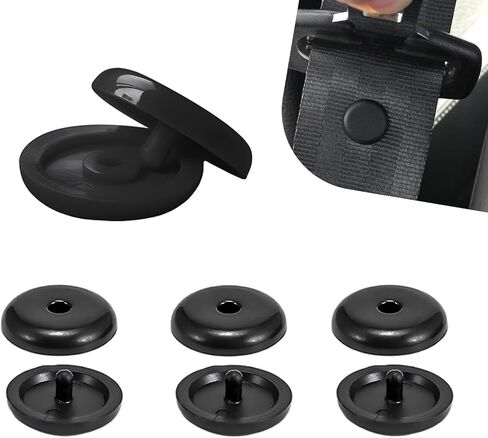 4 PCS Seat Belt Stopper, Snap-On Seatbelt Stopper Kit, Anti-Slip Seat Belt Clip, Prevent Buckle from Sliding, No Tools Installation, Universal for Most Cars, Trucks, SUVs (Black) in Kuwait