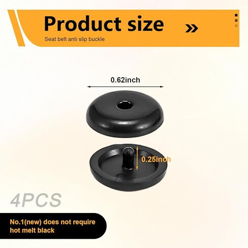 4 PCS Seat Belt Stopper, Snap-On Seatbelt Stopper Kit, Anti-Slip Seat Belt Clip, Prevent Buckle from Sliding, No Tools Installation, Universal for Most Cars, Trucks, SUVs (Black) in Kuwait