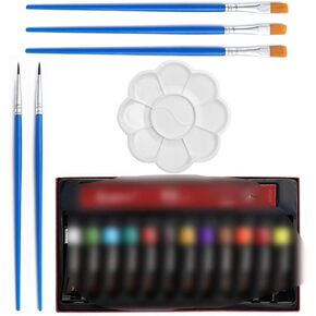 Acrylic Paint 18 Sets 12 Ml Color Peak Flat Brush Palette DIY Painting Tools in Kuwait