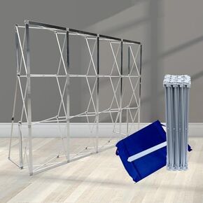 This Portable Folding Frame for Trade Shows, 2.3m x 6.08m Pop Up Display Booth with Carrying Bag, Ideal for Exhibits, Events, and Promotions in Kuwait