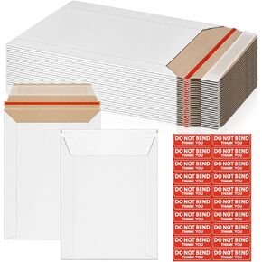 20 Pack Rigid Mailers 6x8 Inch Self Seal Document Mailers, Protective Flat Cardboard Sturdy White Photography Envelopes for Photos, Document, CD, Coins, Stamps in Saudi Arabia