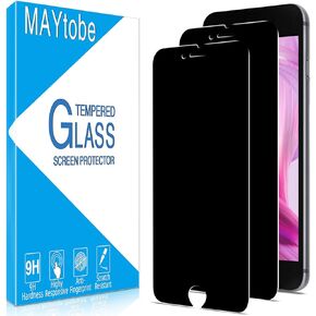 MAYtobe [عبوة من قطعتين] مصممة للخصوصية لهاتف iPhone SE 2020، iPhone 8، 7، 6s، 6 واقي شاشة زجاجي مقوى، صديق للحافظة، خالٍ من الفقاعات، سهل التركيب in Kuwait