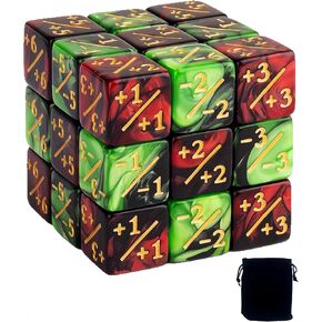 48 Pieces MTG Counters Magic Dice, +1/+1 Buff Tokens Black Counter D6, Gaming Accessories for TCG Cards/Players(Green +red) in Saudi Arabia