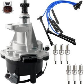 Ignition Distributor w/Cap & Rotor and 4 Iridium Spark Plugs with Wire Set Tune Up Kit 19050-75020 84-77466 31-77466 Compatible with Toyota T100 1994-1997 Tacoma 1995-1997 4Runner 1996 in Saudi Arabia