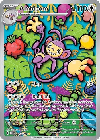 Pokemon - Ambipom 107/094 - Phantasmal Flames - Illustration Rare - Foil - Single Card in Kuwait