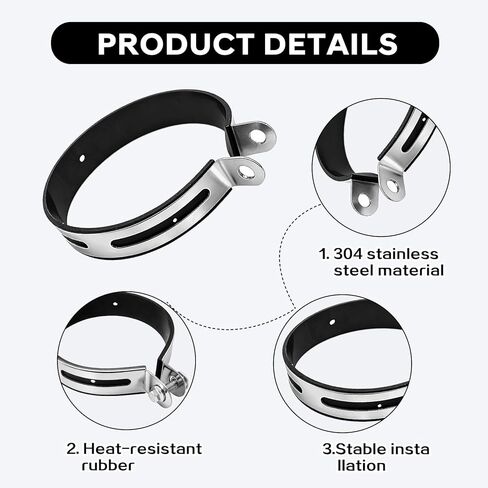 Motorcycle Exhaust Clip Brackets Universal Exhaust Hanger Bracket, Universal Motorcycle Clamp Muffler Repair Clip Pipe Bracket Hanger Mount in Kuwait