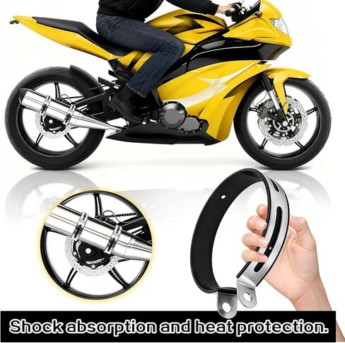 Motorcycle Exhaust Clip Brackets Universal Exhaust Hanger Bracket, Universal Motorcycle Clamp Muffler Repair Clip Pipe Bracket Hanger Mount in Kuwait