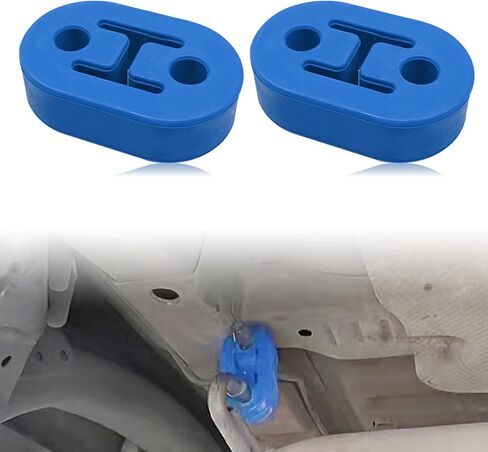 2Pcs Exhaust Hanger Rubber 2 Holes Adjustable Insulator Bushing Rubber Insulator High Density Rubber Universal for Car/SUV/Truck, Blue in Kuwait