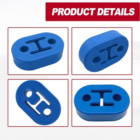 2Pcs Exhaust Hanger Rubber 2 Holes Adjustable Insulator Bushing Rubber Insulator High Density Rubber Universal for Car/SUV/Truck, Blue in Kuwait