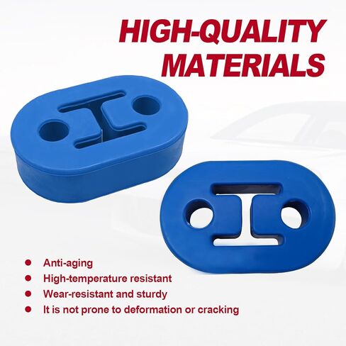2Pcs Exhaust Hanger Rubber 2 Holes Adjustable Insulator Bushing Rubber Insulator High Density Rubber Universal for Car/SUV/Truck, Blue in Kuwait