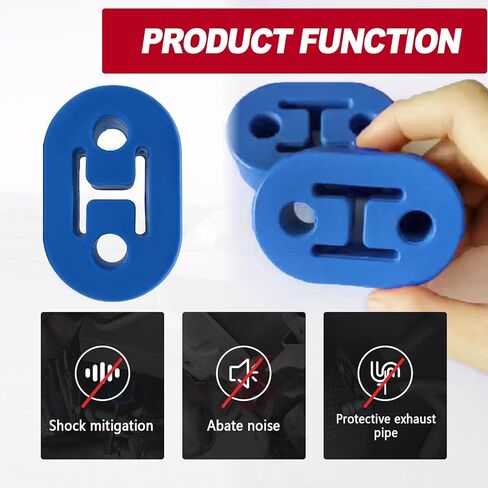 2Pcs Exhaust Hanger Rubber 2 Holes Adjustable Insulator Bushing Rubber Insulator High Density Rubber Universal for Car/SUV/Truck, Blue in Kuwait