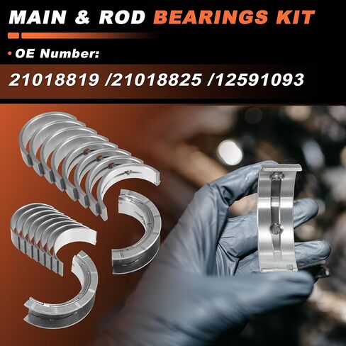 18Pcs Main and Rod Bearings Set Replacement for Buick Regal for Chevrolet Equinox for GMC Terrain 2.4L Engine 2000-2017 Replace No.21018819/21018825/12591093 in Kuwait