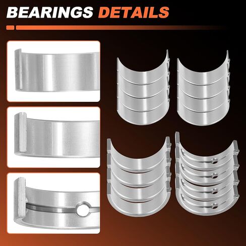 18Pcs Main and Rod Bearings Set Replacement for Buick Regal for Chevrolet Equinox for GMC Terrain 2.4L Engine 2000-2017 Replace No.21018819/21018825/12591093 in Kuwait