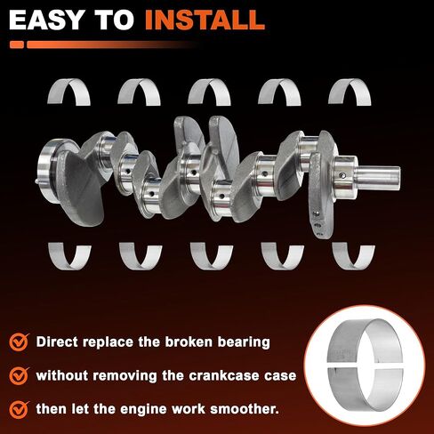 18Pcs Main and Rod Bearings Set Replacement for Buick Regal for Chevrolet Equinox for GMC Terrain 2.4L Engine 2000-2017 Replace No.21018819/21018825/12591093 in Kuwait