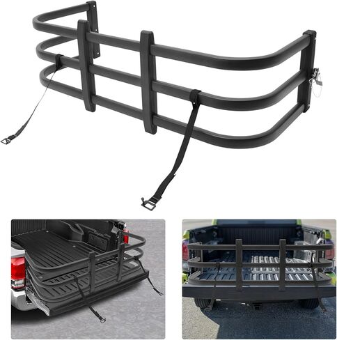 Truck Bed Extender, Adjustable Length Pickup Truck Extender for Colorado/Canyon/Ranger/Maverick, Aluminum 59.5"-69.5" Retractable Tailgate Extender, Universal Truck Bed Extender, Drill Required in Saudi Arabia