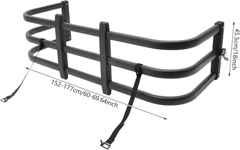 Truck Bed Extender, Adjustable Length Pickup Truck Extender for Colorado/Canyon/Ranger/Maverick, Aluminum 59.5"-69.5" Retractable Tailgate Extender, Universal Truck Bed Extender, Drill Required in Saudi Arabia