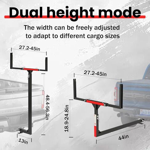 Truck Bed Extender Hitch Mount,2-in-1 Design Adjustable Pickup Truck Bed Extender, with a Load Capacity of 500 pounds, Ideal for Canoes, Kayaks, ladders, and Lumber. in Kuwait