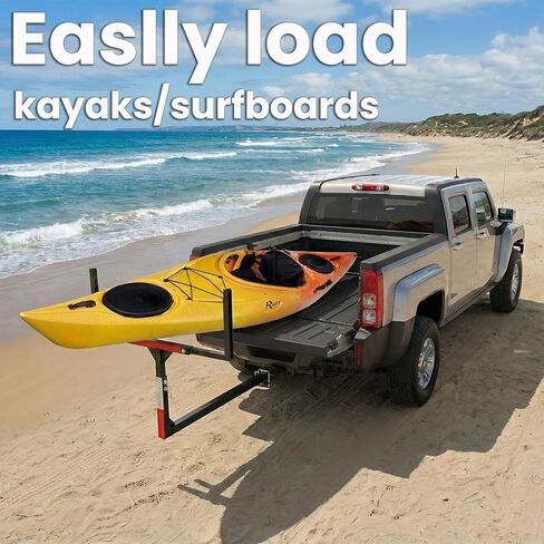 Truck Bed Extender Hitch Mount,2-in-1 Design Adjustable Pickup Truck Bed Extender, with a Load Capacity of 500 pounds, Ideal for Canoes, Kayaks, ladders, and Lumber. in Kuwait