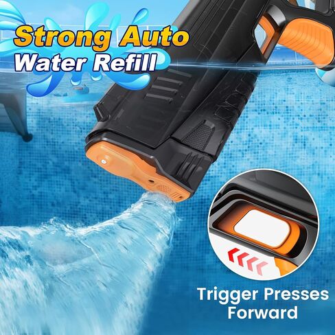2 Pack Electric Water Gun for Adults Kid, Fast Fully Water Reload Automatic Squirt Gun with Colorful Light 32FT Long Range Auto Water Blaster,Summer Water Toy(Black+Red) in Saudi Arabia
