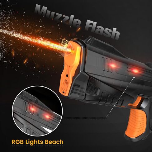 2 Pack Electric Water Gun for Adults Kid, Fast Fully Water Reload Automatic Squirt Gun with Colorful Light 32FT Long Range Auto Water Blaster,Summer Water Toy(Black+Red) in Saudi Arabia