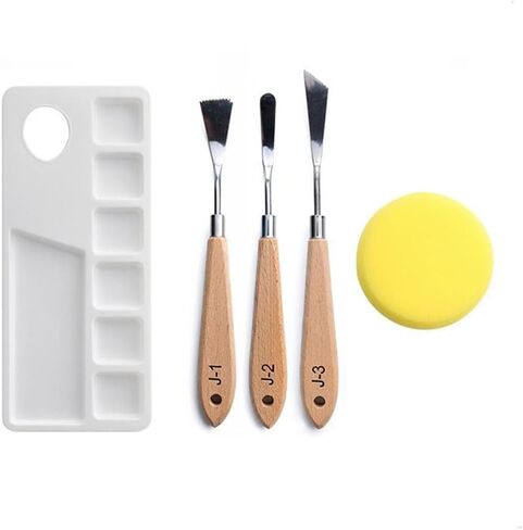 Oil Brush 18-piece Set with Lined Gouache Acrylic Watercolor Palette Painting Supplies in Kuwait