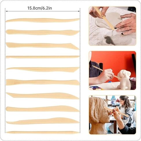 Wood 8-piece Set /10 Plastic Clay Tools Pottery Carving Printmaking Art Supplies in Kuwait