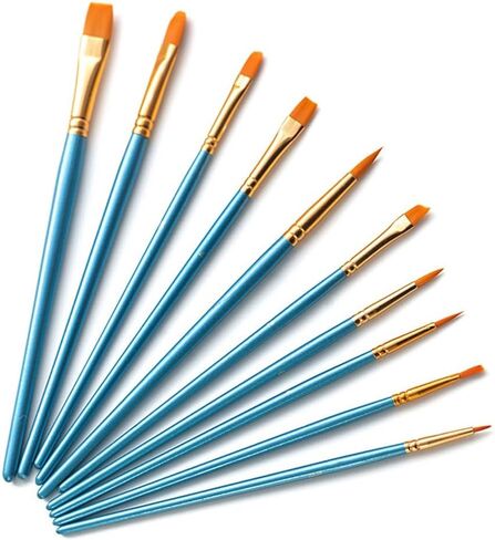 Oil Paintbrush 10 Sets Wood Handle Nylon Wool Watercolor Drawing Pen Hand Art Supplies Painting Tools in Saudi Arabia