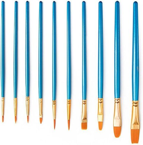 Oil Paintbrush 10 Sets Wood Handle Nylon Wool Watercolor Drawing Pen Hand Art Supplies Painting Tools in Saudi Arabia