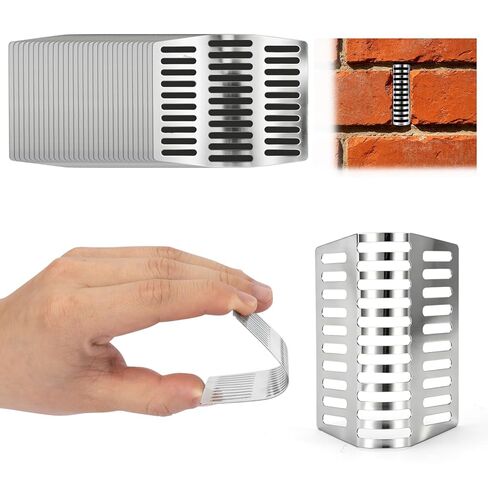 Weep Hole Covers for Brick Walls, 30pcs Stainless Steel, Dense Mesh Blocks Pests, Rustproof for Humid Environment,DIY Easy Installation, Residential Exterior Wall Protection, Breathable in Kuwait