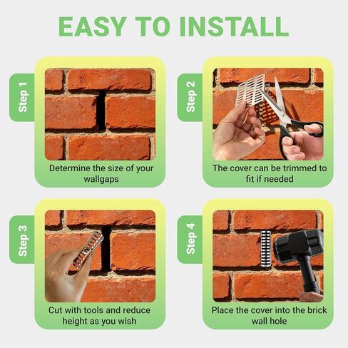 Weep Hole Covers for Brick Walls, 30pcs Stainless Steel, Dense Mesh Blocks Pests, Rustproof for Humid Environment,DIY Easy Installation, Residential Exterior Wall Protection, Breathable in Kuwait