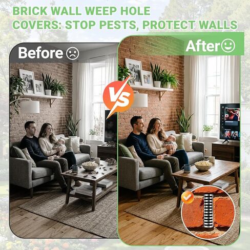 Weep Hole Covers for Brick Walls, 30pcs Stainless Steel, Dense Mesh Blocks Pests, Rustproof for Humid Environment,DIY Easy Installation, Residential Exterior Wall Protection, Breathable in Kuwait
